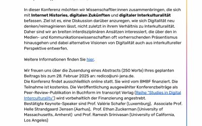 Call for Papers: “Digital Pasts and Futures: Internet Histories, Digital Interculturality and Reimagining Digitality” – Conference Online, 23-24 June 2025